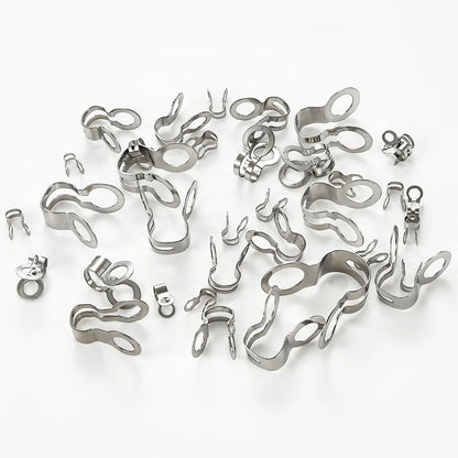 30Pcs Stainless Steel Ball Chain Connector Clasps Fit for 2.0/2.4/3.2/4/5/6/8MM Ball Chain End Cap Knot Cover For Jewelry Making
