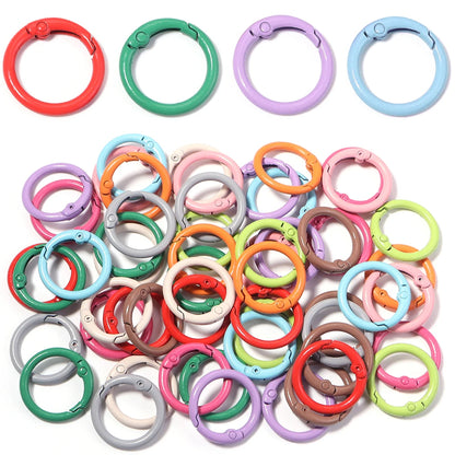 20Pcs/Lot Metal O Ring Spring Clasps Colorful Openable Round Carabiner Keychain Snap Hook Dog Chain Buckle DIY Jewelry Connector