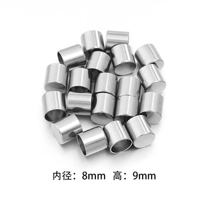 10-20pcs/lot 2-10mm Stainless Steel Leather Cord Clasp Crimp End Caps For Necklace Bracelet Connectors Jewelry Making Supplies