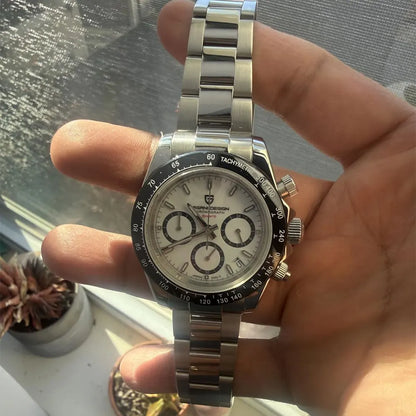 PAGANI DESIGN Top Men Business Watch Luxury Classic Quartz Wristwatch Chronograph Ceramic Bezel Waterproof Watches for Men Gift