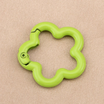 5/10pcs Colorful Flower-shaped Alloy Carabiner Rings Keychain Clip Spring Hook Hanging Buckle For DIY Jewelry Making Accessories