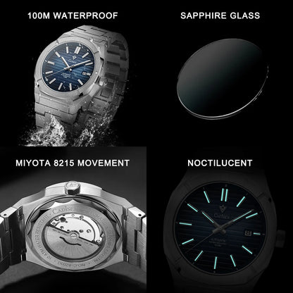 CADISEN 2026 Diver Watch Sapphire MIYOTA 8215 German Designer Men Automatic Mechanical Watches 10Bar Waterproof Gift With Box