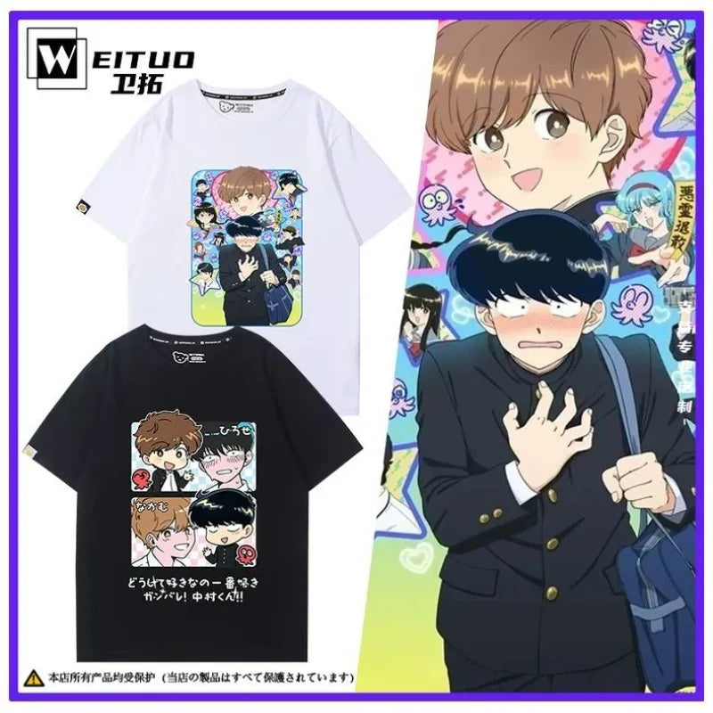 Go for It, Nakamura! Nakamura Okuto Hirose Aiki T-Shirt Cartoon Printed Top Summer Anime Cosplay Outfit Gift Men Women Halloween