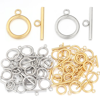4 sets/Lot High Quality Stainless Steel Toggle Clasps Bracelet OT Clasps Connectors for DIY Bracelet Necklace Jewelry Findings M