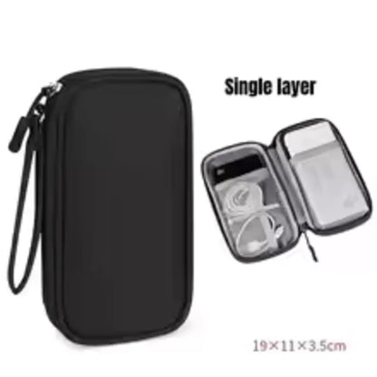 1PCS Grey/Black/Pink/Navy NEW Travel Organizer Bag Cable Storage Organizers Pouch Carry Case Portable Double Layers Storage Bags