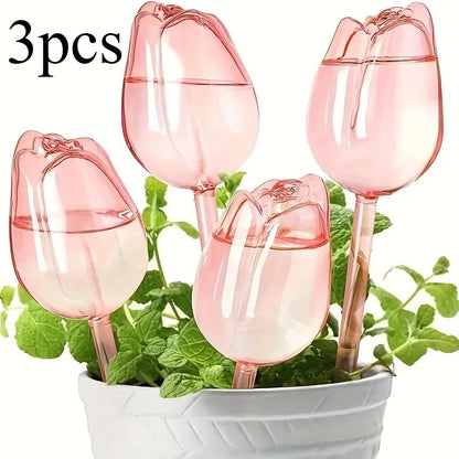 Garden Pink Tulip Plant Watering Balls, Suitable For Indoor Outdoor Plants, Automatic Plant Drippers, And Automatic Watering