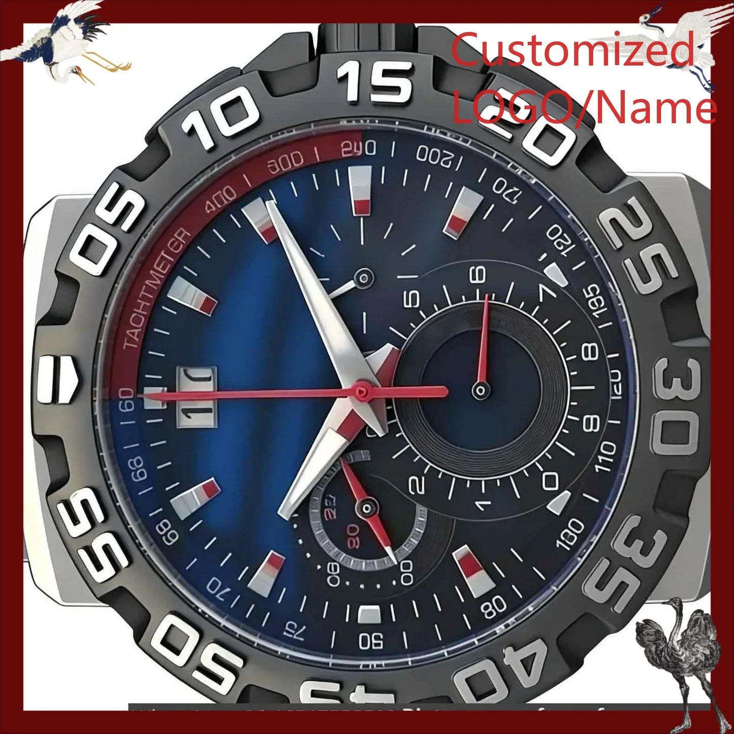 A1212 Store Customized Watches 43mm Men's Sports Watch 904L Stainless Steel Quartz Movement