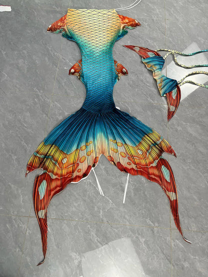 New Pattern Mermaid Tail Mermaid Fins Aquarium Mermaid Diving Performance Swimsuit Adult Children Mermaid Tail Tailored