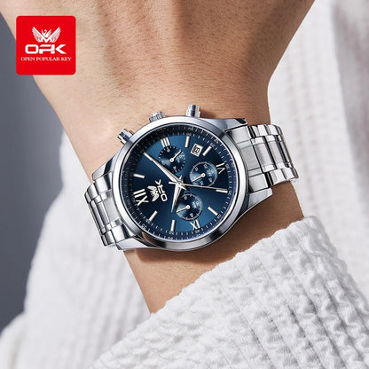 OPK 6052 Mens Watch Automatic Date Stainless steel Band High Quality Men's Watches