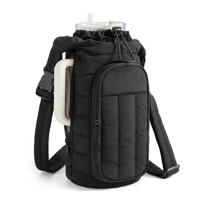 Outdoor Sports Down Kettle Bag Portable Large Capacity Crossbody Water Cup Bag Travel Thermos Cup Cover
