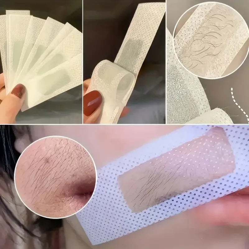 6/20PCS Hair Removal Wax Strips, Cold Wax Paper for Face, Arm, Leg & Body, Skin-Friendly, Long-Lasting, Unisex, Certified