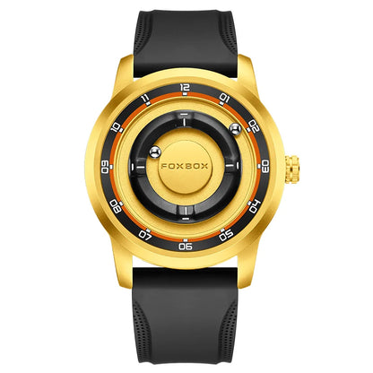 LIGE FOXBOX Fashion Man Magnetic Watch Unique Dial Business Stainless Casual Srolling Bead Waterproof Quartz Men's Watches Gifts