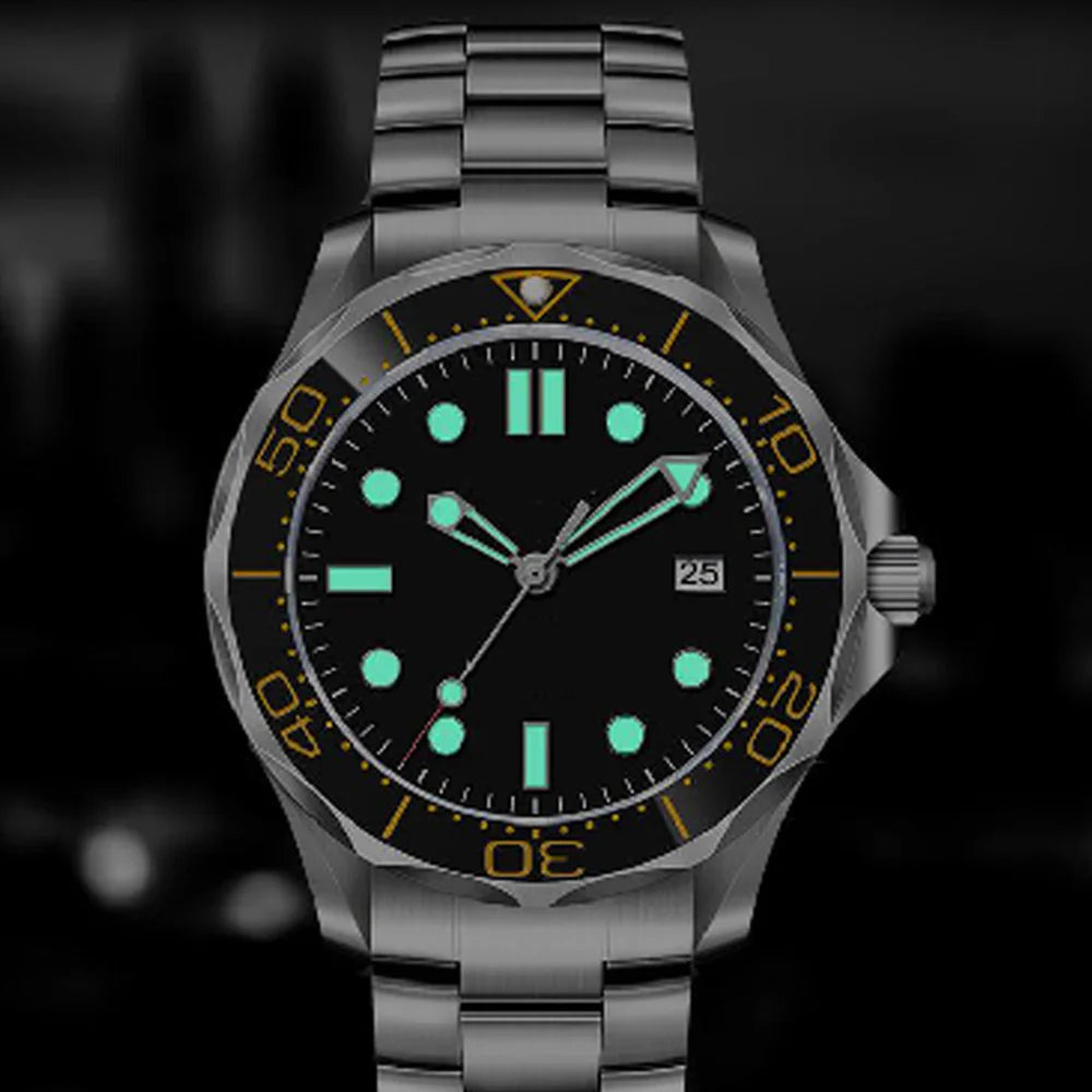 Custom Logo nh35 Watch 41mm Sapphire sterile Dial Men's Watches Ceramic Bezel Luminous 10Bars Automatic Mechanical Wristwatch