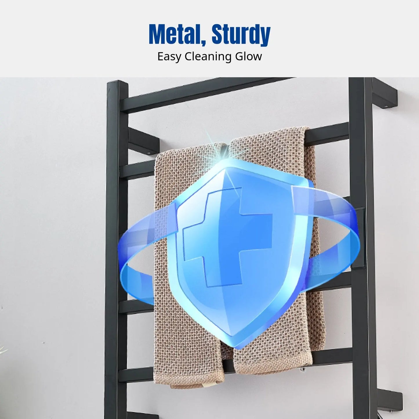 Smart Electric Towel Rack, Heated Towel Warmer, Stainless Steel, IPX4 Waterproof, Digital Display, Home Bathroom, Modern Design