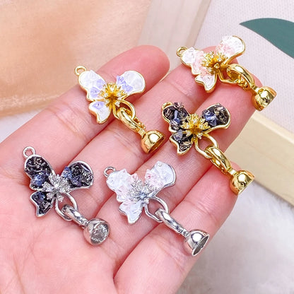Juya Handmade Decorative Flower Connector Fastener Lock Hooks Clasps Accessories For DIY Women Fashion Needlework Jewelry Making