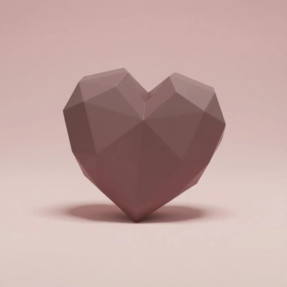 Heart Shaped Gift Box Waterproof Plastic Flower Box Faceted Design Flower Container Recyclable for Partners, Anniversary