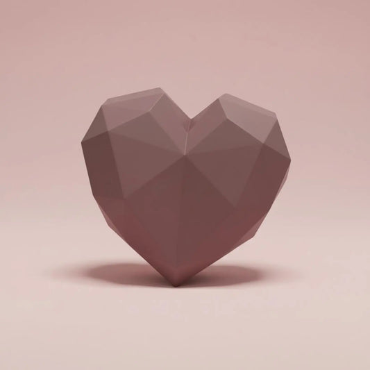 Heart Shaped Gift Box Waterproof Plastic Flower Box Faceted Design Flower Container Recyclable for Partners, Anniversary