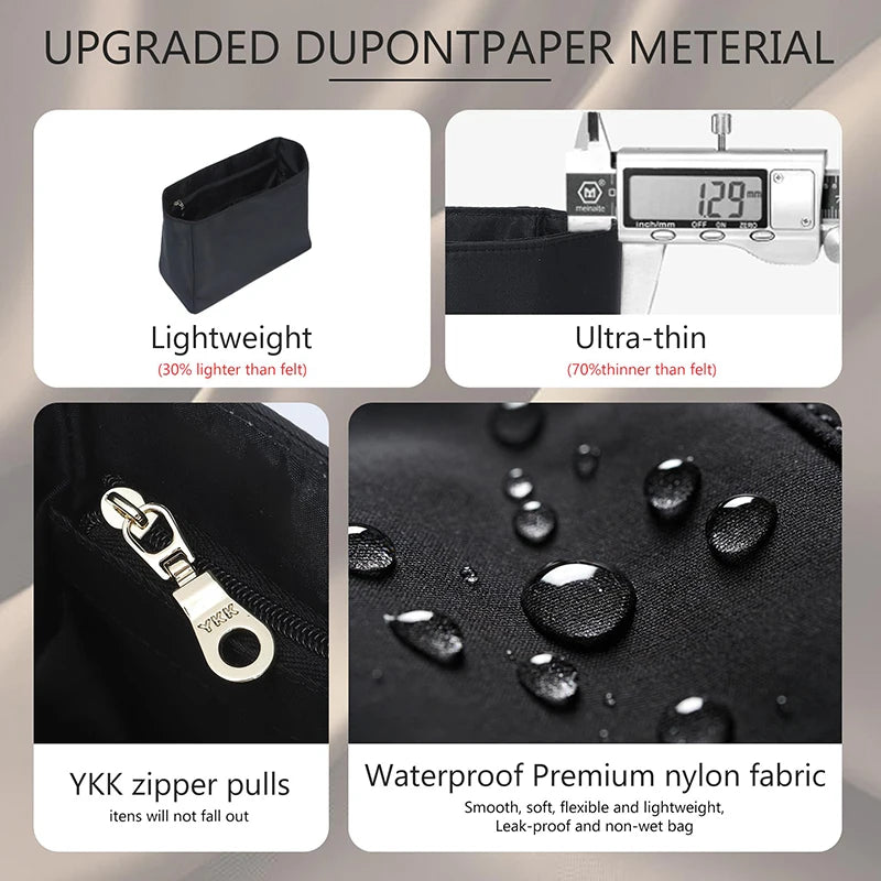 Nylon Bag Organizer Insert For 25bag  Durable Fashion Wateproof Gift Bag Support Storage Inner Modification Bag Accessories