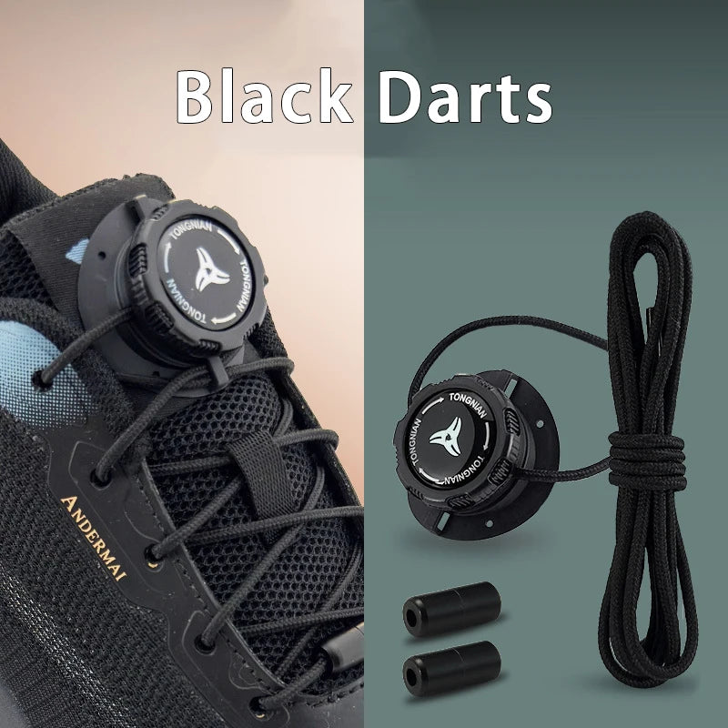 6pcs Set/1 Pair No-Tie Shoe Locks - Rotating Buckles for Sports and Outdoor Shoes - Unisex Quick-Adjust Design - Pre-Installed