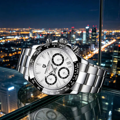 PAGANI DESIGN Top Men Business Watch Luxury Classic Quartz Wristwatch Chronograph Ceramic Bezel Waterproof Watches for Men Gift