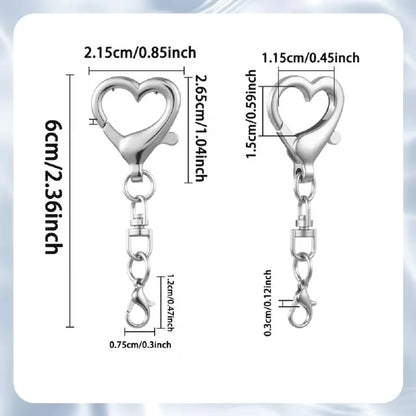 5/15/30Pcs Heart Shaped Swivel Clasp Spring Hanging Lobster Claw Snap Hook Clip Key Chains Findings for DIY Jewelry Making Craft