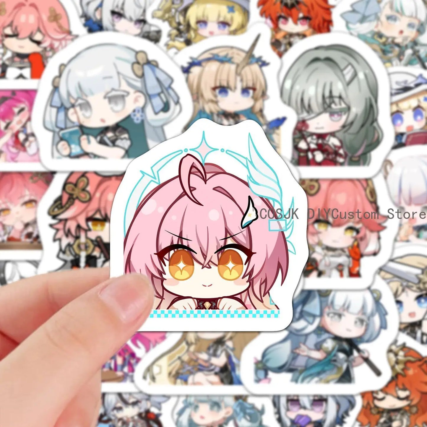 60Pcs Game Aemeath Wuthering Waves Q-version Anime Stickers Laptop Phone Suitcase Notebook Label Stationery Sticker Student Gift