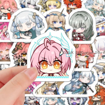 60Pcs Game Aemeath Wuthering Waves Q-version Anime Stickers Laptop Phone Suitcase Notebook Label Stationery Sticker Student Gift