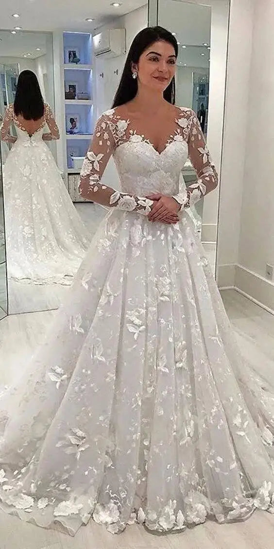 2023 New Women's Dress Lace Deep v Long Sleeve Dress Long Dress Long Dress Gown Vestidos De Festa