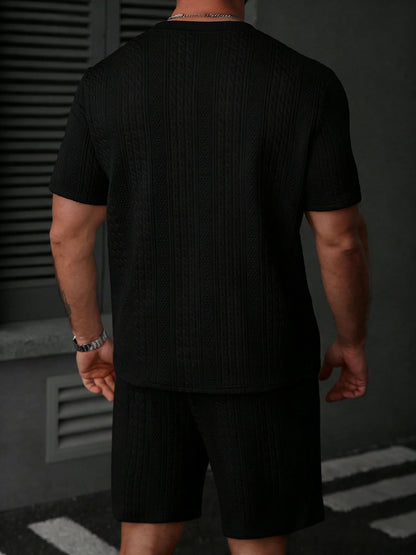 Casual men's polo shirt set, soft and comfortable