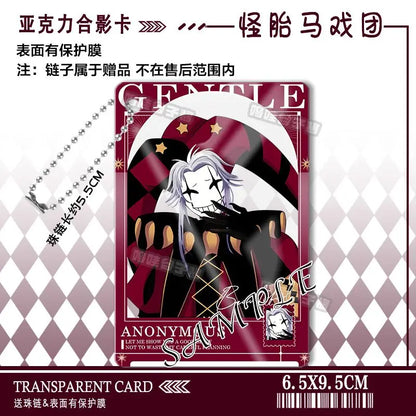 The Freak Circus Pierrot Cosplay Anime Acrylic Photo Card Keychain Pendant Backpack Accessory Cartoon Gift