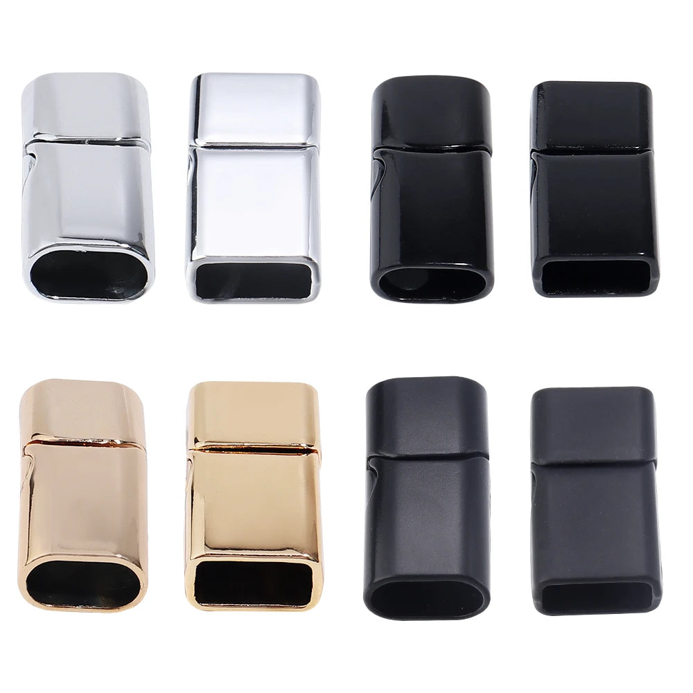 5Pcs Alloy Magnetic Clasps Round Square Corners Leather Cord End Clasp Connectors For DIY Jewelry Making Bracelet Accessories