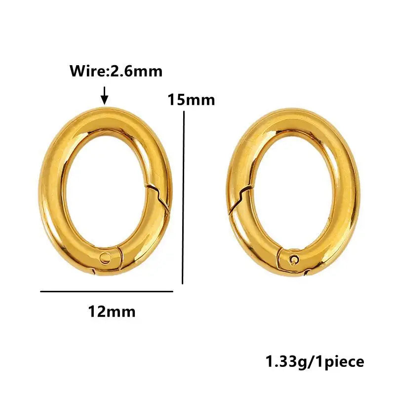 2pcs Stainless Steel Clasp Strong Oval Heart Round Polished Lobster Clasp Hook Connector DIY Necklace Jewelry Making Accessories