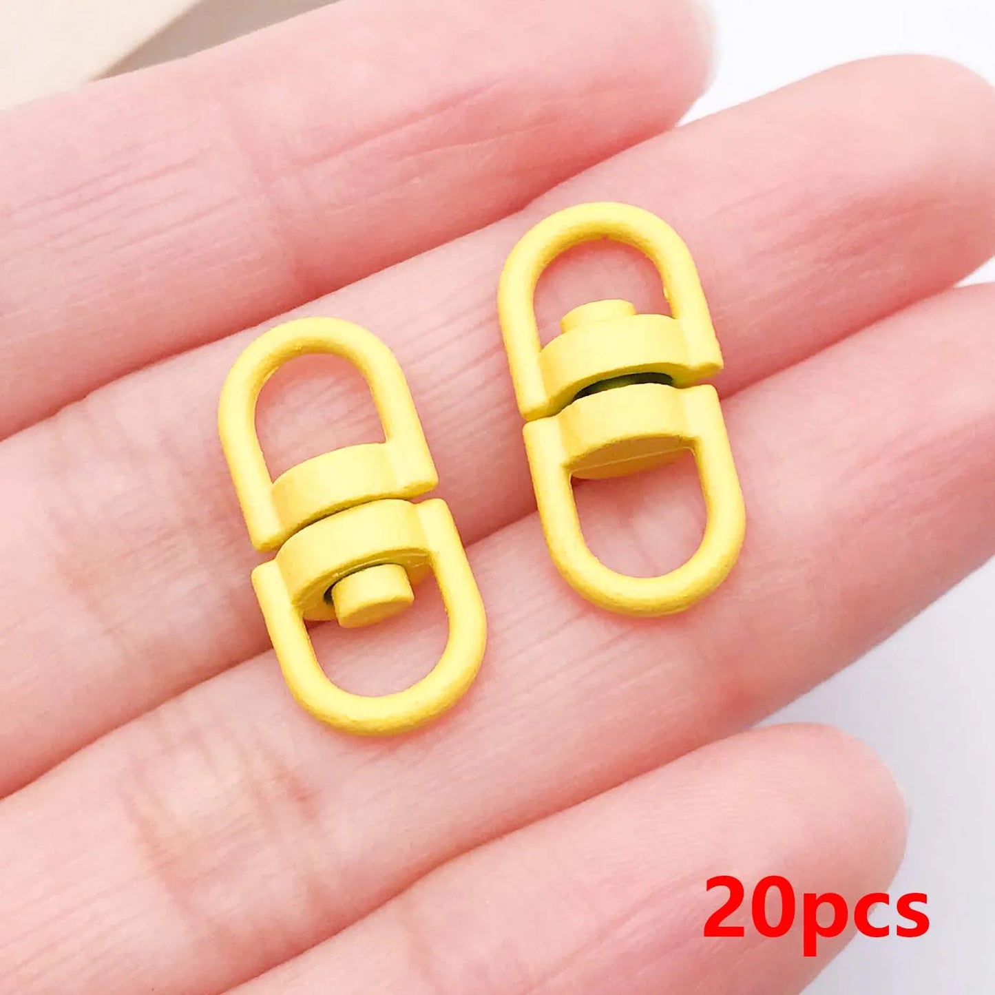 20pcs Metal Rotate Buckle Key Rings Swivel Dog Buckle Holder Connectors for DIY Keychain Jewelry Making Accessories