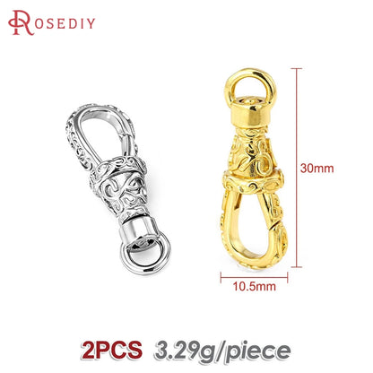 18K Gold Color Brass Rotatable Lobster Clasps Connect Clasps Jewelry Necklaces Bracelets Making Diy Findings Accessories