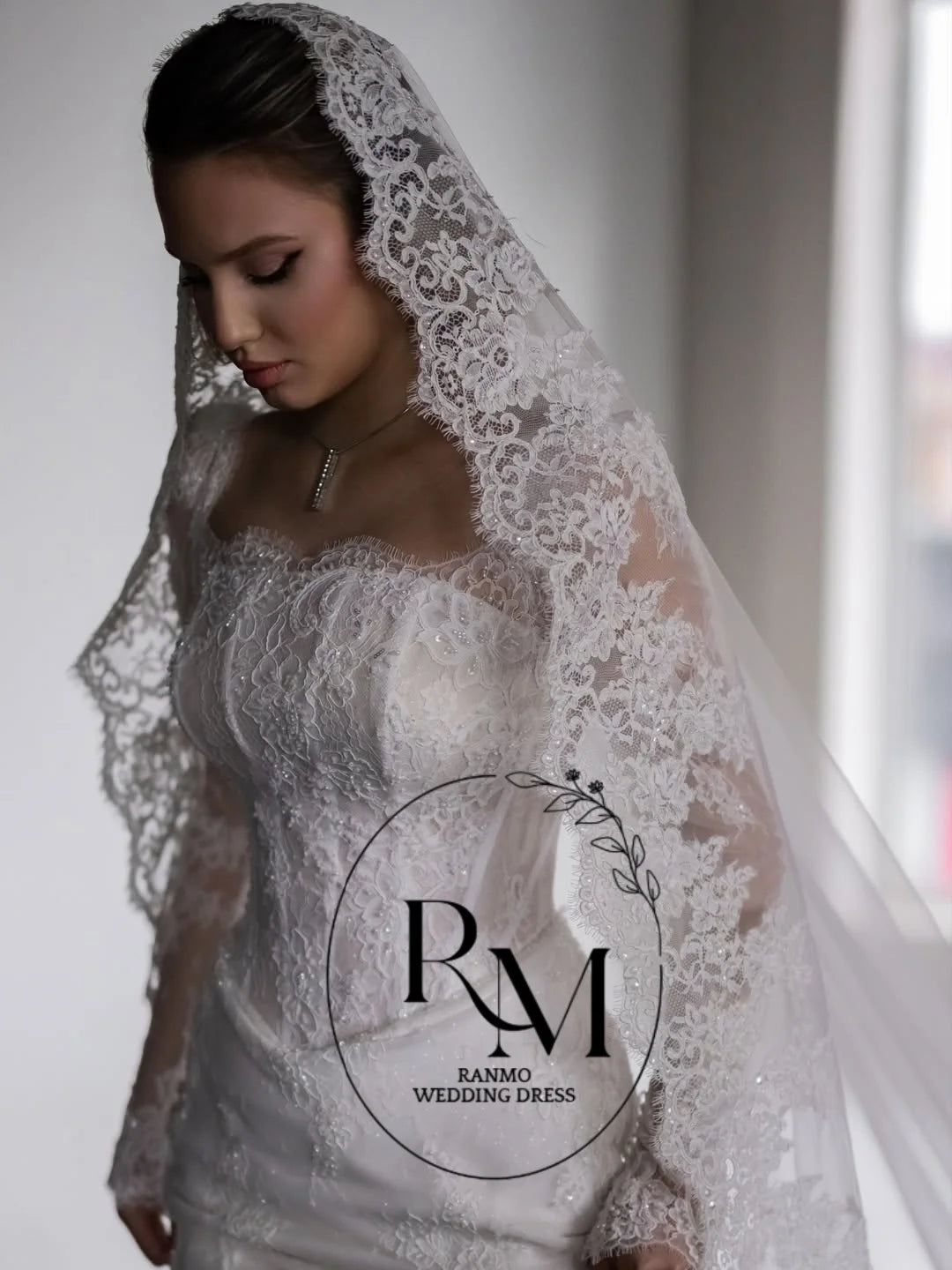 Ranmo New Exquisite Mermaid Wedding Dress Square Collar Sequined Lace Bridal Gown 2026 Floor-Length Customized Vestidos De Novia