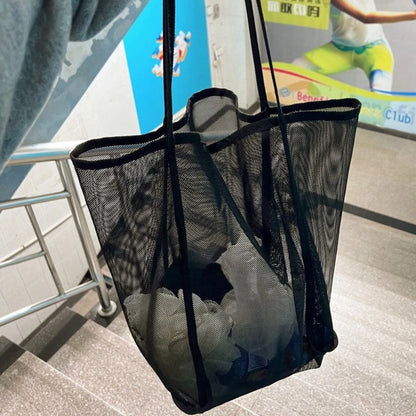 Mesh Beach Bag Lightweight, Breathable & Quick-Dry Travel Tote for Beach Trips Outdoor Activities, and Storage of Towels Toys