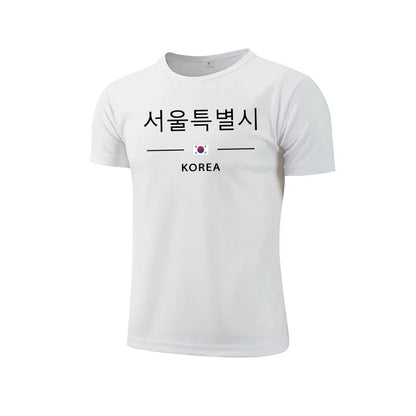 2026 Summer Mens T-shirt Print Casual Exercise Tops Outdoor Jogging Marathon Clothing Quick-Drying Mesh Tees Cycling Sportswear
