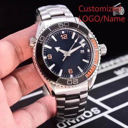 A11 Store Customized Watch  Men Case Relogio Masculino Mechanical Watch Ocean Universe Steel Black Blue Ceramic