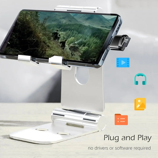 Mini Type-C to SD Micro SD TF Card Reader Memory Card, Suitable for Samsung Huawei Xiaomi, Aluminum Alloy Card Reader