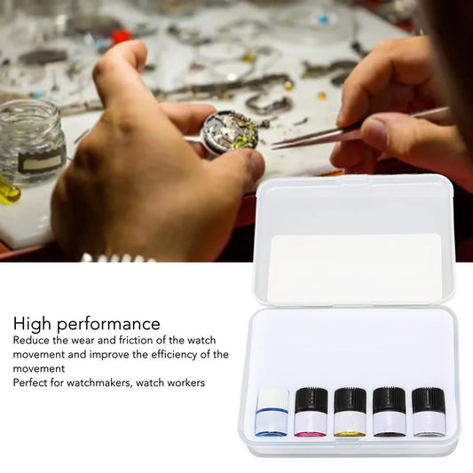 5pcs Watch Synthetic Lubricating Oil Smooth Watch Repair Maintaining Tool for Watchmaker Watch Workers Watch Oil Set