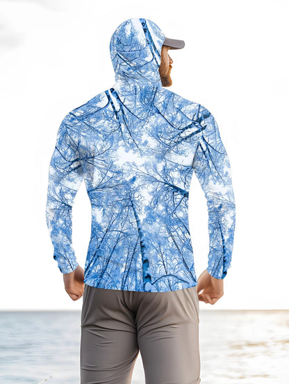 Fishing hooded sweatshirt men's long-sleeved sun protection shirt hunting sport shirt sun protection shirt fishing beach top