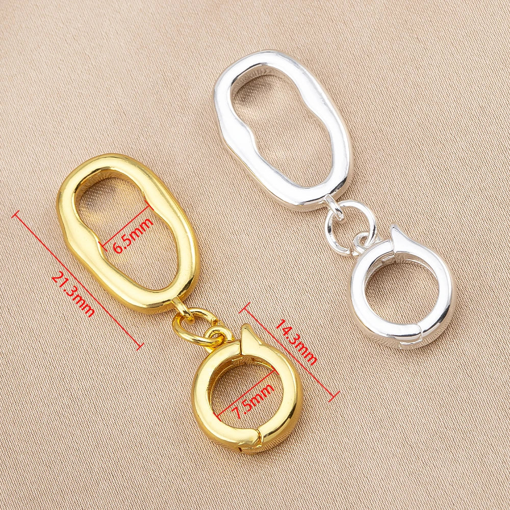 1/3pcs 18K Gold Color Plated Irregular Oval Clasp Connectors for DIY Jewelry Making Necklace Bracelet Accessories Supplies