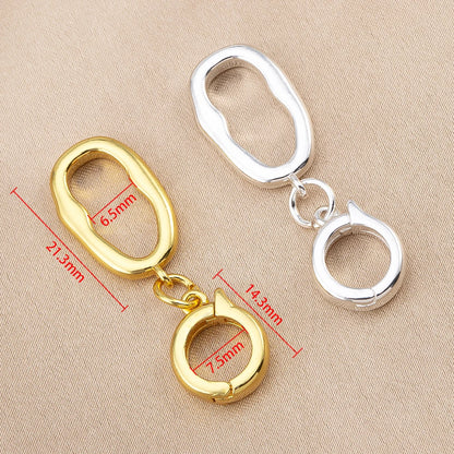 1/3pcs 18K Gold Color Plated Irregular Oval Clasp Connectors for DIY Jewelry Making Necklace Bracelet Accessories Supplies