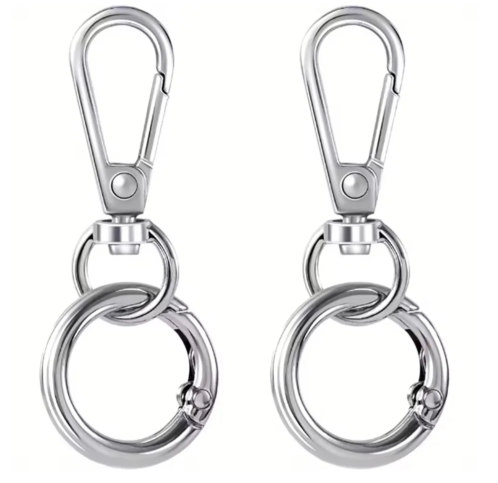 3/6/15 Sets Swivel Snap Hooks Double Opening Keychain Clip Rings Metal Lobster Claw Clasp for Hardware Crafts Lanyard Making