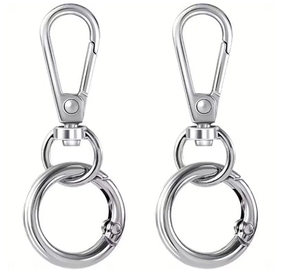 3/6/15 Sets Swivel Snap Hooks Double Opening Keychain Clip Rings Metal Lobster Claw Clasp for Hardware Crafts Lanyard Making