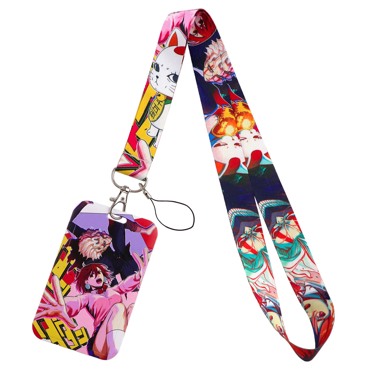Cartoon Cat Monster ID Badge Holder Lanyards Anime Door Card Case Hanging Rope Neck Strap Keychain Business Card Gift
