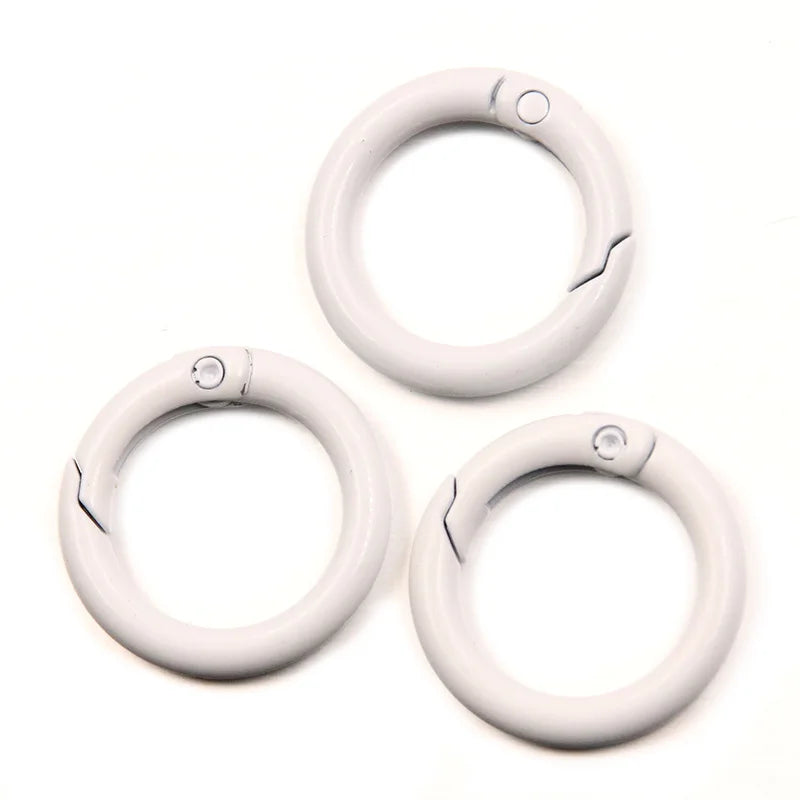 5-20pcs Colorful Spring O Rings Round Carabiner Key Ring Trigger Snap Buckle Keychain DIY Jewelry Making Bag Charm Accessories
