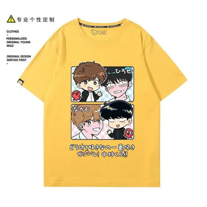 Go for It, Nakamura! Nakamura Okuto Hirose Aiki T-Shirt Cartoon Printed Top Summer Anime Cosplay Outfit Gift Men Women Halloween