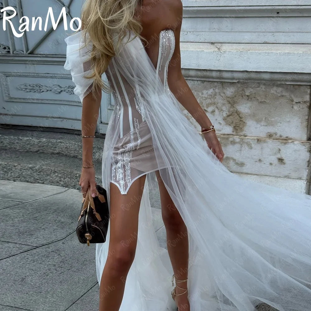 Ranmo 2025 Sweetheart Off Shoulder Evening Dresses Silk Tulle Long Fairy Party Gowns Customize robe de soirée Special Occasion