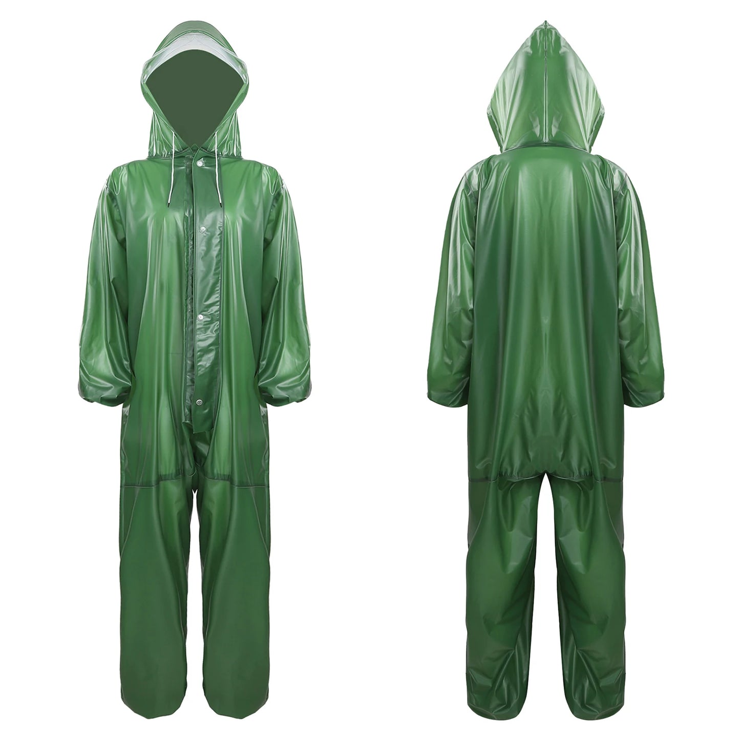 Adults Transparent Full-body Hooded Raincoat Portable Convenient One-piece Waterproof Raincoat Jumpsuit for Outdoor Workwear